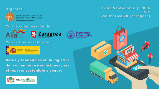 Cartel del evento Retos y tendencias en la logística del e-commerce y soluciones para el reparto sostenible y seguro